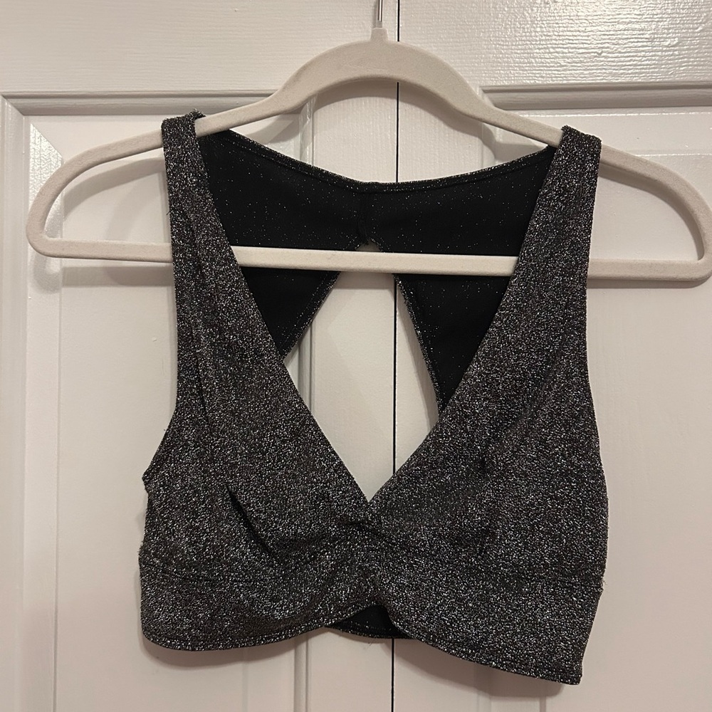 Urban Outfitters Black Sparkly Crop Top